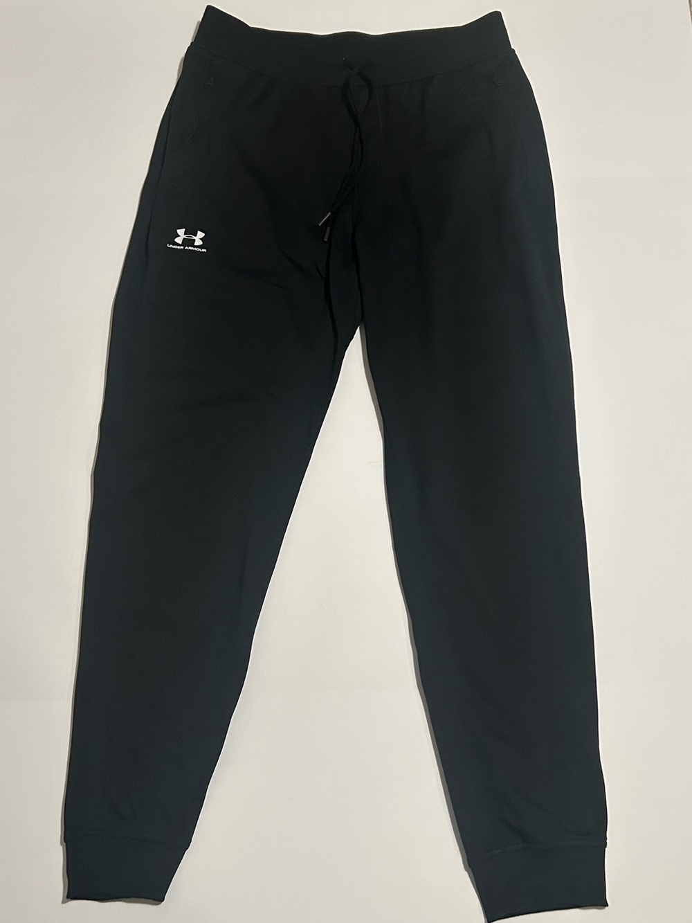Under Armour Mens Unstoppable Fleece Joggers Black Track Pants Zipper Pockets